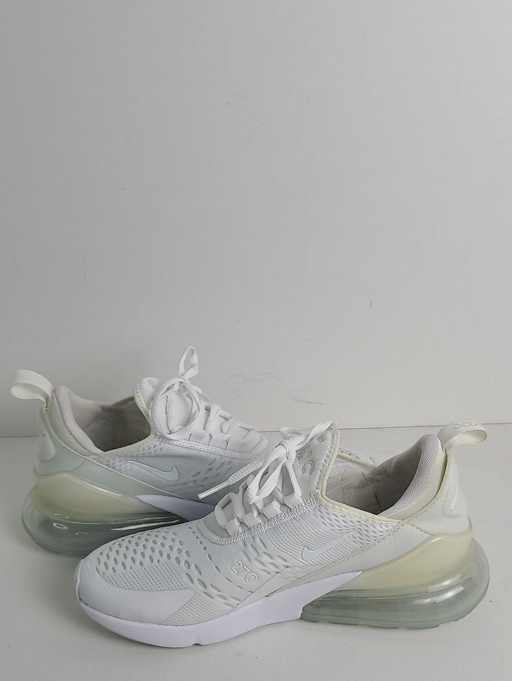 Nike Air 270 Air Max Tennis Shoes Sneakers All White Size 6.5Y - Picture 12 of 15
